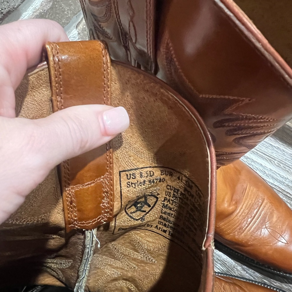 Ariat Men's Tan Leather Cowboy Boots - Picture 5 of 6